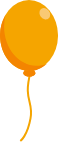 オレンジの風船のイラスト